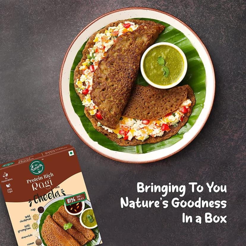The Naturik Co Oats and Ragi Cheela Mix Combo - 250g each (Pack of 2), Snack for Kids and Family, Ready to Cook Chilla/Dosa for Healthy Breakfast, 20% Protein view 7