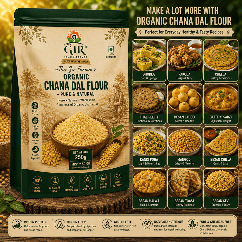 Organic Chana Dal Flour - Pure & Natural view 4