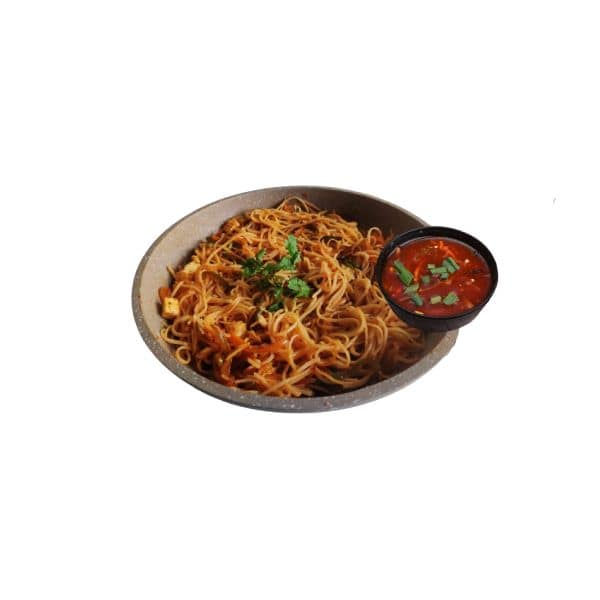 Paneer Triple Schezwan Noodles with Gravy Full