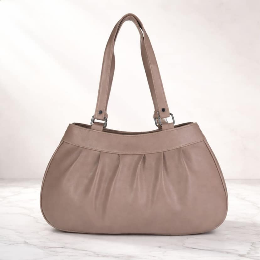 Elegant Women’s Pleated Handbag with Dual Shoulder Straps | Daily Use Stylish Purse view 3