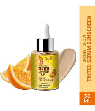 Iba Bright Glow Tinted Sunscreen Serum for All Skin Types SPF 60 PA++++, 30ml, (Pack of 1)