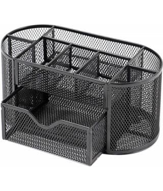 JELLIFY 9 Compartments Metal 9 Compartments Metal Pen Stand (Black)