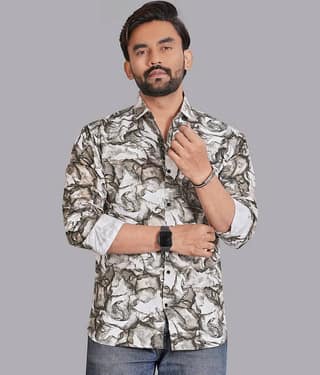 ADWYN PETER 100% Cotton Regular Fit Printed Full Sleeves Men's Casual Shirt - Multicolor 1 ( Pack of 1 )