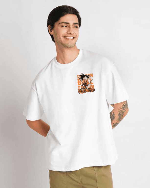 DragonBall White oversized T-shirt view 2