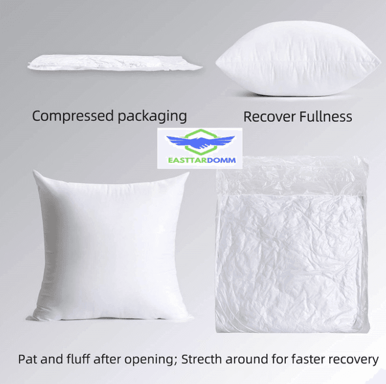 EASTTARDOMM Polyester Fibre Solid Cushion Pack of 1 | White | Size – 16 x 16 Inches | view 2