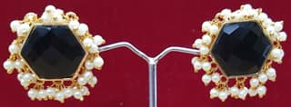 Brass Base Moti work Beautiful Studs