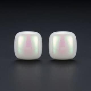 Baroque Pearl Button Studs - White Opal AB Pearl | Gold-Tone Anti-Tarnish Imitation Jewellery