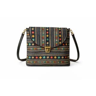 Ethnic Diamond Stripe Crossbody Sling Bag