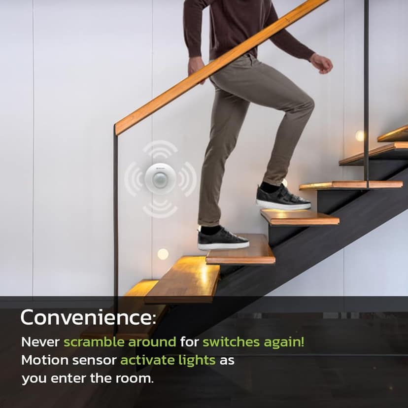 SAARA 360 Degree PIR Motion Sensor Switch with Light Sensor, Energy Saving Motion Detector Switch, Adjustment, Time adjustments 220V view 4