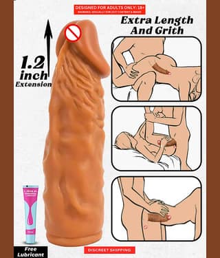 Users' Recommended Reusable Penis Sleeve- Men's Thick Penis Sleeve | Penis Cover Condom | By Naughty Nights with Free Kaamraj Lube