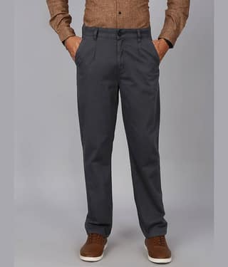 Bene Kleed Straight Pleated Men's Chinos - Grey ( Pack of 1 )