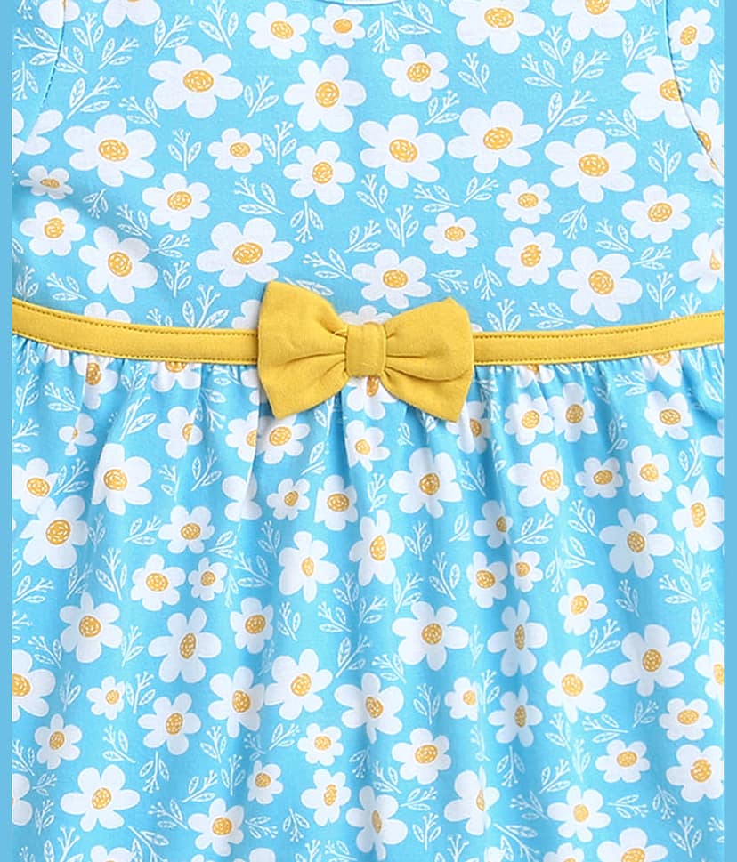 BUMZEE Pack of 1 Baby Girls Cotton Frock ( Blue ) view 2