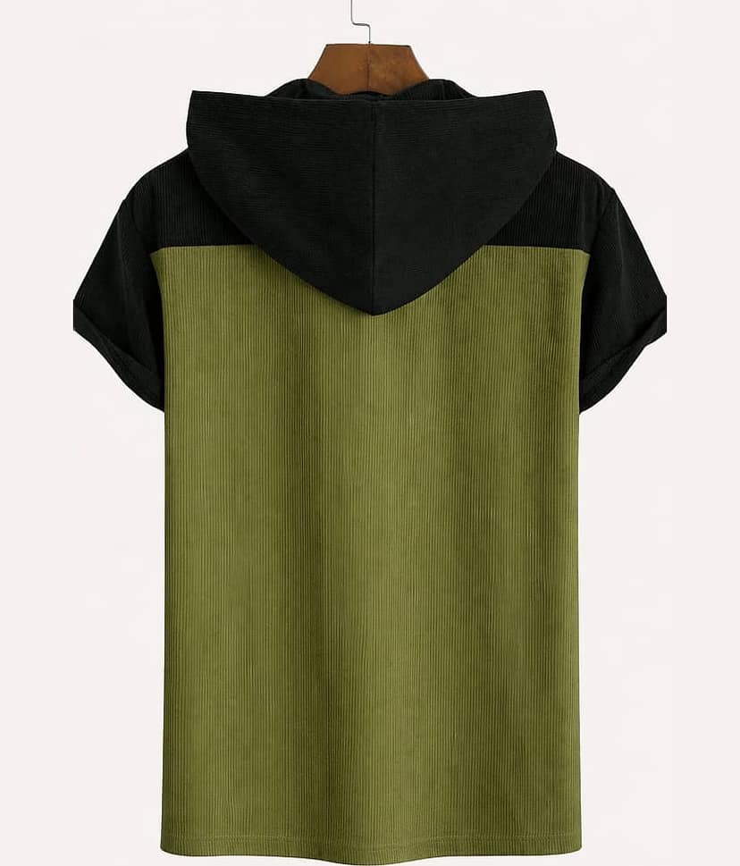 RodZen Women Poly Cotton Oversized Fit Hooded T-Shirt ( Green ) view 2