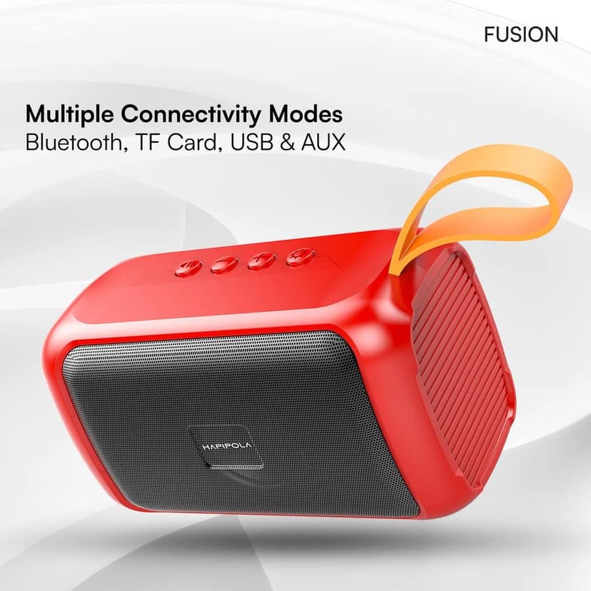 HAPIPOLA Bluetooth Speaker Fusion Immersive Audio | Good Bass | Light Weight 5 Hours Playback | Playback Control AUX, USB, TF Card | Upto 10m Range Hands-Free Calls | Micro Interface view 6