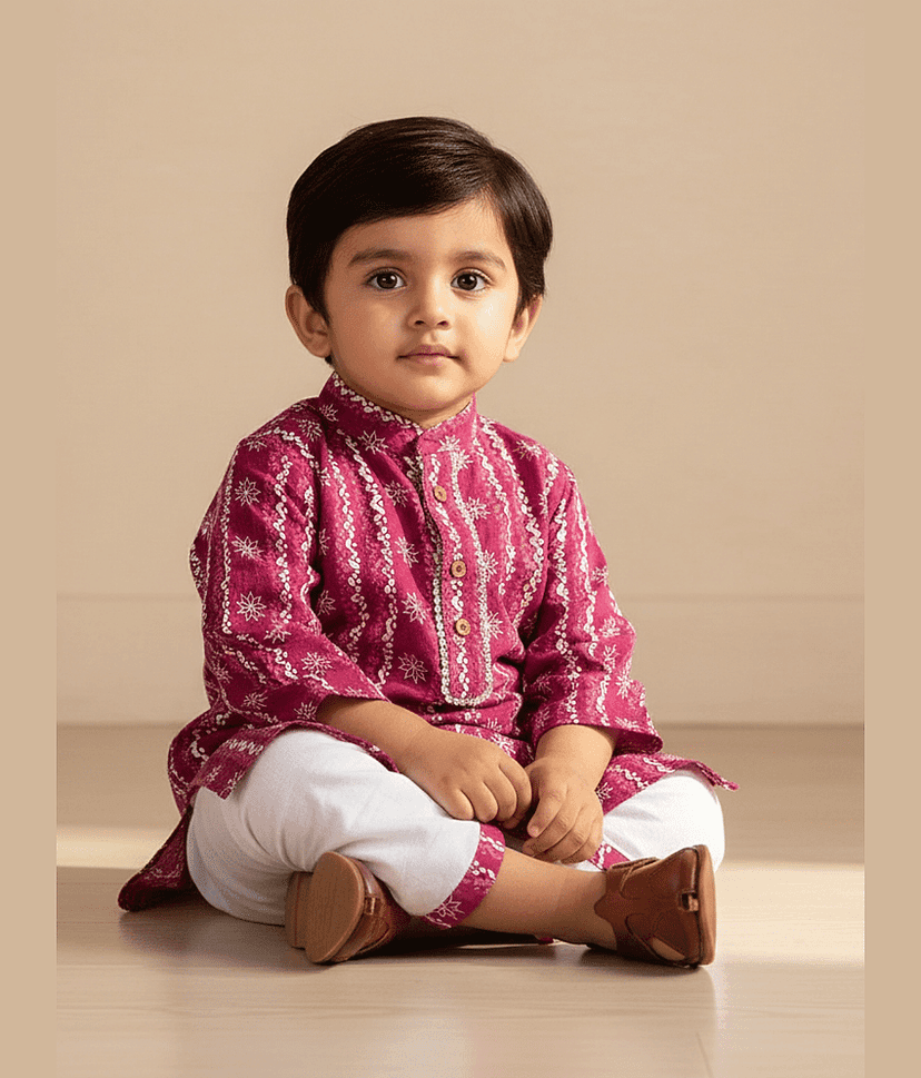 mustmom Baby Boys Bright soft and comfortable Ethnic Kurta and Dhoti Set