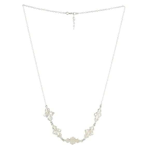 Vijayshree Sovani Designs 92.5 Sterling Silver Floral Magic Necklace Earrings Set | 925 Silver Neckpiece for Women & Girls | Special Unique Gifts for Her view 4
