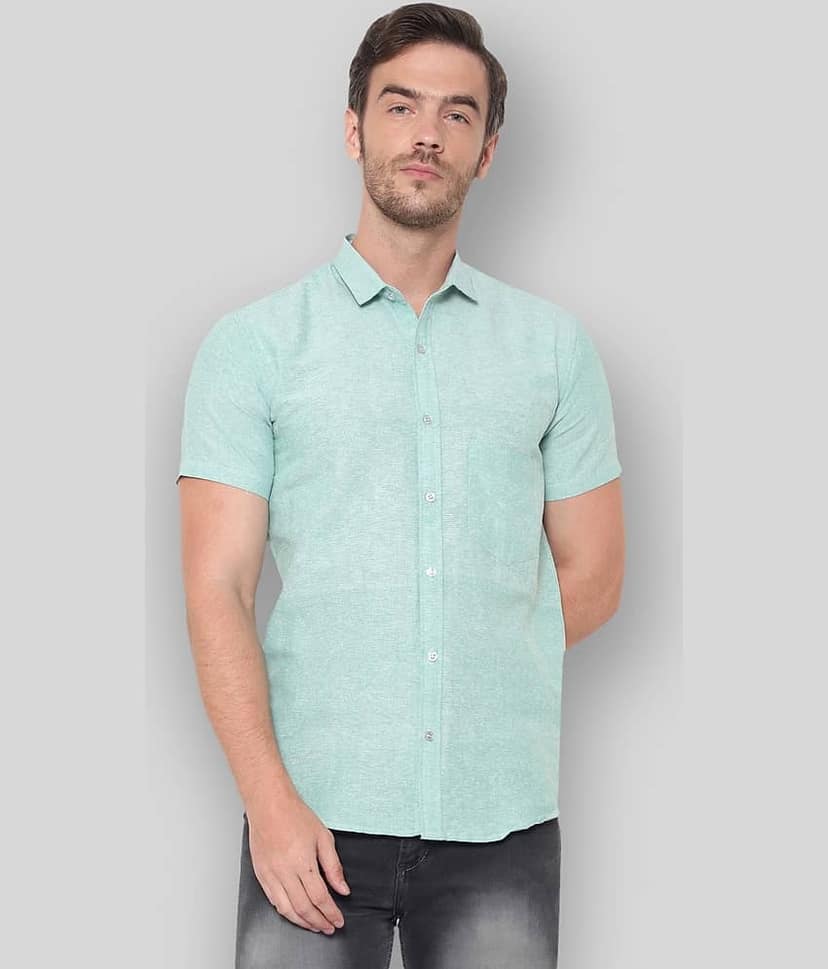 Latest Chikan - Green Cotton Blend Regular Fit Men's Casual Shirt (Pack of 1)