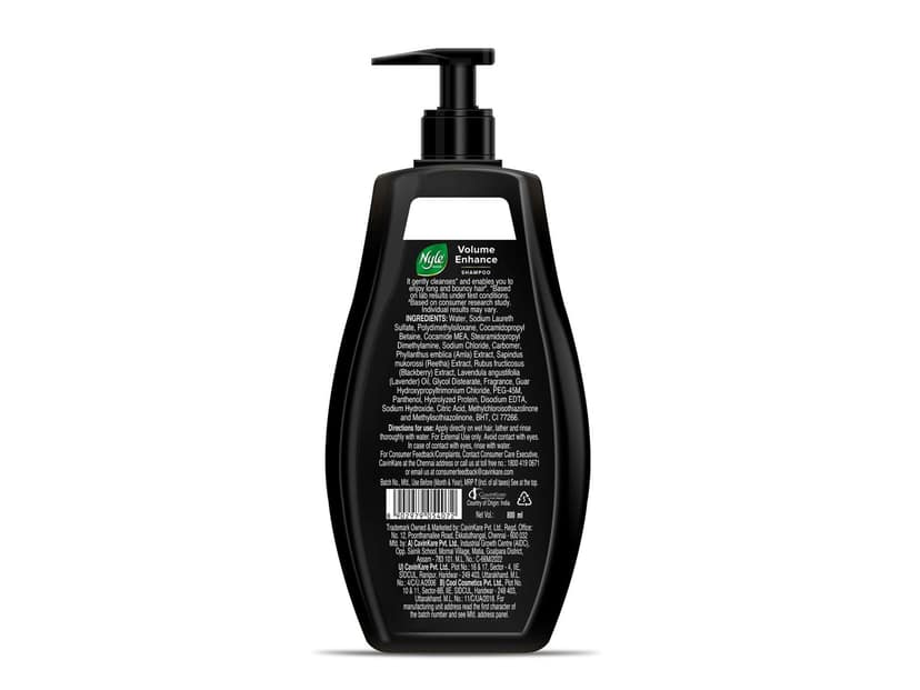 Nyle Naturals Volume Enhance Anti Hairfall Shampoo, With Reetha, Blackberry, PH balanced & Paraben free, For Men & Women 800 ml view 2