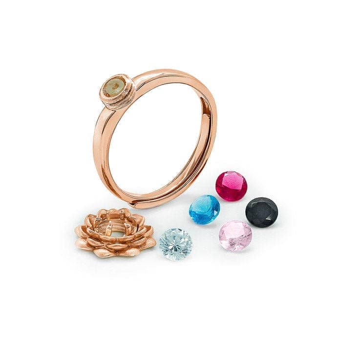 Rose Gold Marigold Ring (5 in 1 Crystal) view 4