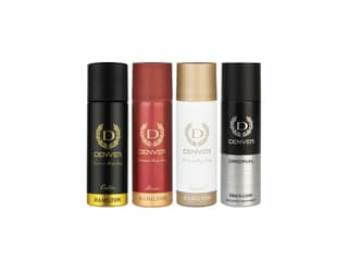 DENVER Black Code Nano + Caliber Nano + Honour Nano & Imperial Nano Deo - 50ML Each (Combo Pack of 4) | Long Lasting Deodorant Body Spray for Men