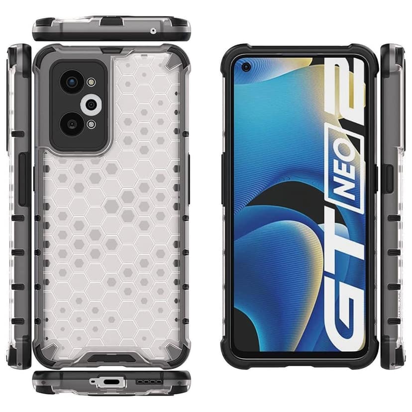 Faircost for Realme GT Neo 2/Neo 3T Hybrid Shockproof Back Cover Hard Outside Soft Inside- (Polycabonate::Transparent) view 3
