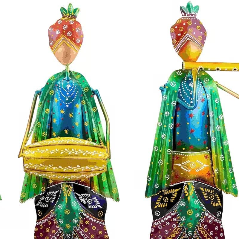 Aaradhya Creations Indian Iron Folk Musician Set, Metal Musician Decor, Showpiece for Home Decor, Set of 3 Musician, view 2