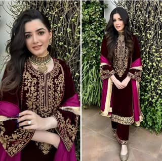 Pink Maroon Salwar Kameez Readymade Pakistani Stitched New Indian Ready To Wear Wedding Suit
