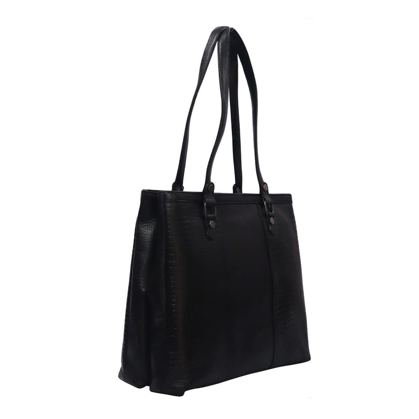 Genuine Leather FHS Royal Stylesh Tode bag for Women & Girls - Tan / Black/ Maroon view 3