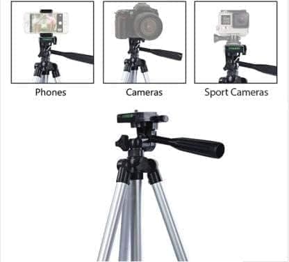 Tripod 3110 Stand with 3-Way Head Tripod 3110 with Mobile Phone Holder Mount Tripod Kit view 3