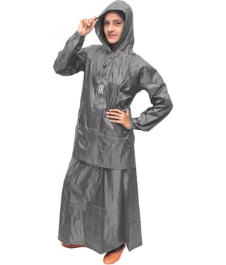Goodluck Waterproof Nylon Raincoat Set - Grey
