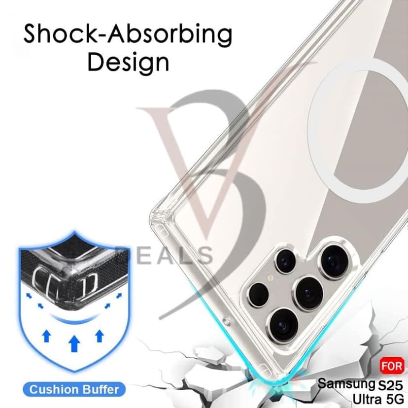 V3Deals S-Pen Compatible Case for Samsung Galaxy S25 Ultra 5G | Anti-Yellowing Transparent Cover with N52 Magnetic Ring | Camera Protection (Transparent, S25 Ultra (Magnetic)) view 5