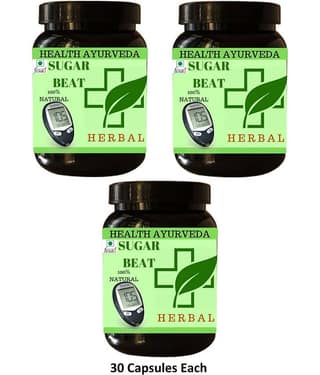 Health Ayurveda Sugar Beat Plus | Diabetes Control Capsule 90 No.S Pack of 3
