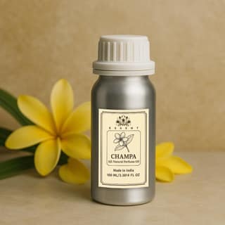 Essent Champa Unisex Roll-On Attar 3.38 fl. oz. (100 ml) | Long-Lasting Natural Fragrance | Alcohol-Free Perfume Oil