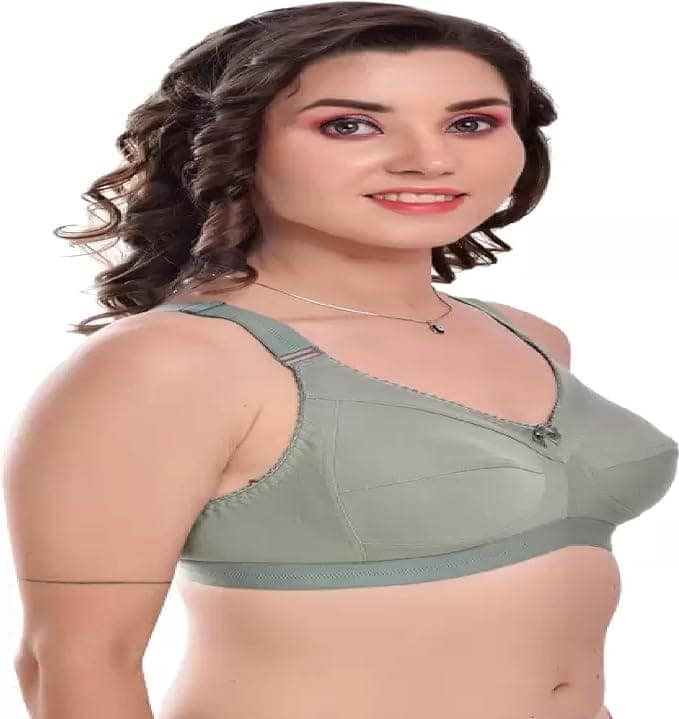 Women's Cotton Blend Non-Padded Wirefree Bra - Pack of 3 view 3