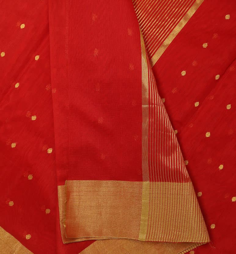 Handloom Chanderi Silk By Cotton Saree view 6