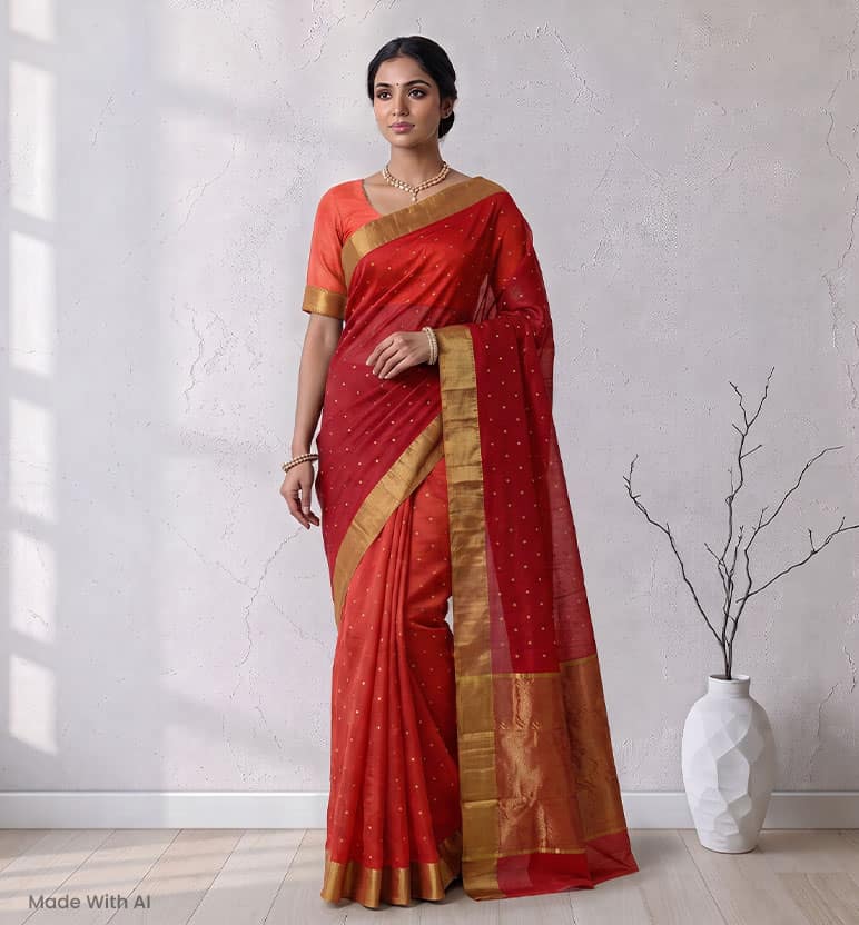 Handloom Chanderi Silk By Cotton Saree view 7