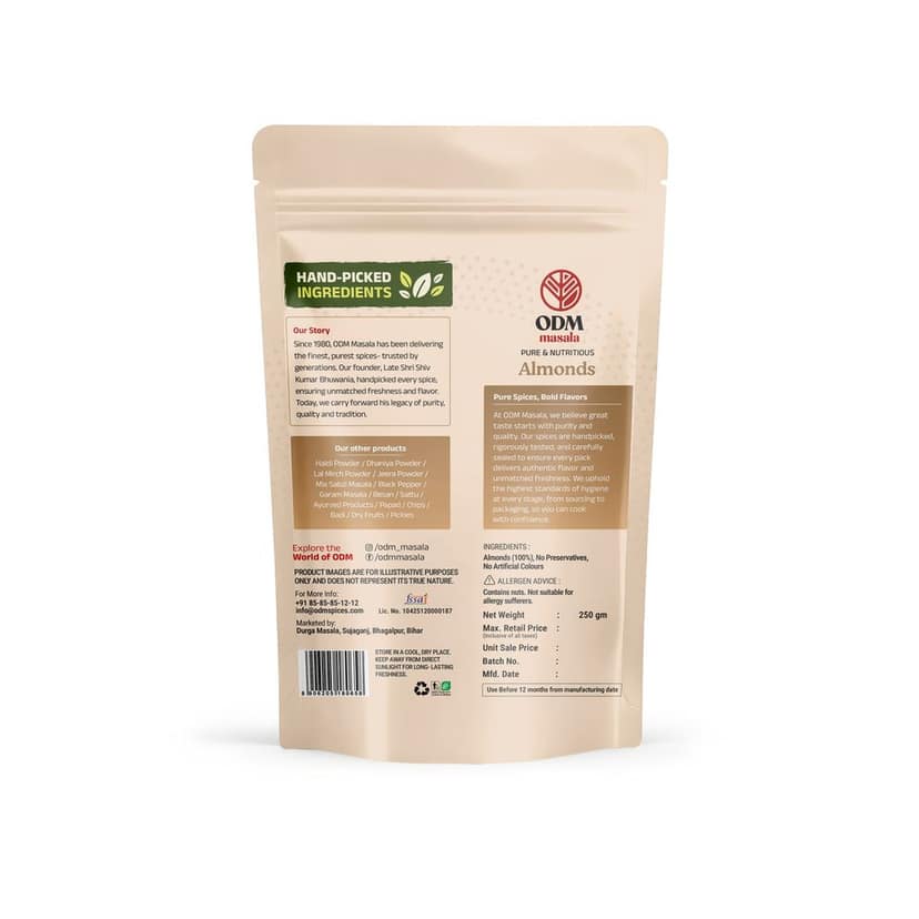 ODM Masala Premium Almonds (Badam) - Whole Crunchy Dry Fruit view 2