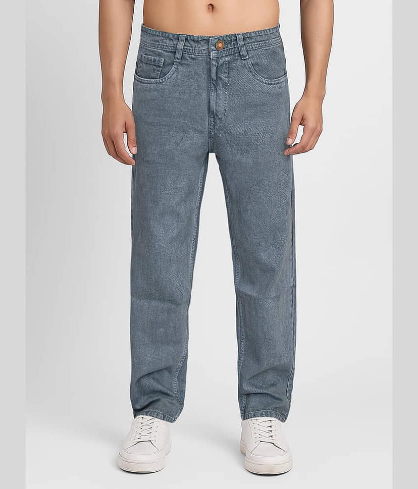 plounge Clean Look Men's Jeans - Grey ( Pack of 1 )