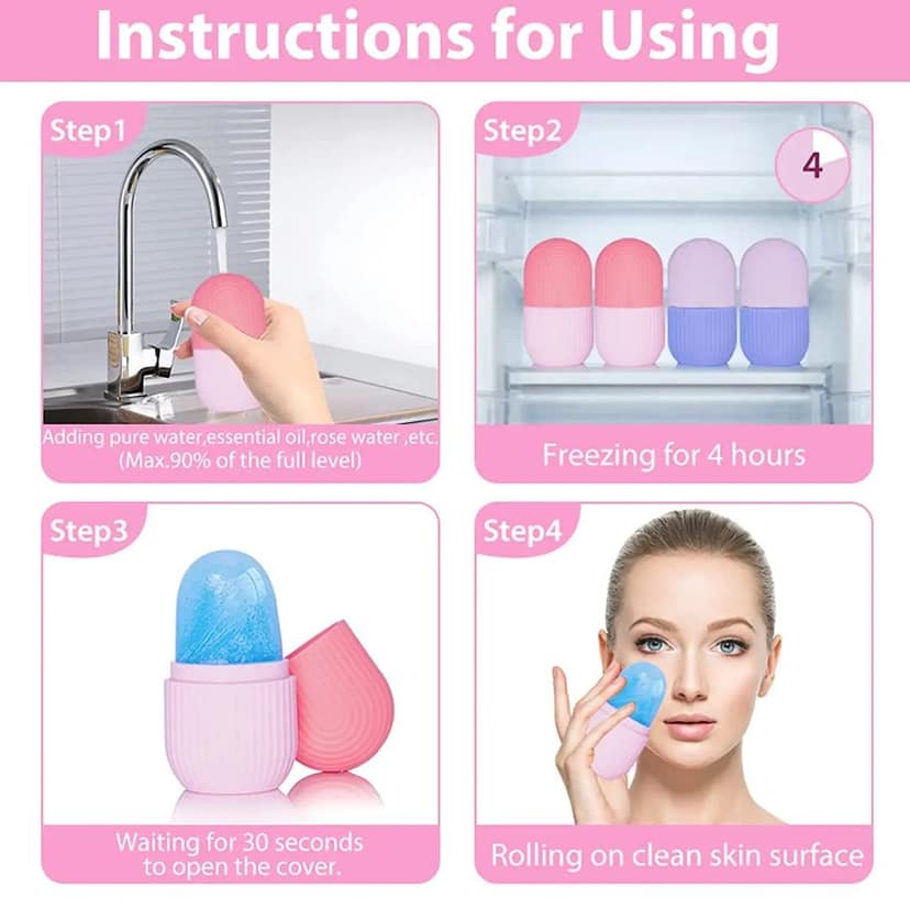 Ice Roller for Face, Ice Roller for Face Massager, Face Ice Roller to Enhance Skin Glow, Shrink &Tighten Pores, Reusable Facial Ice Roller Face Ice Treatment view 4