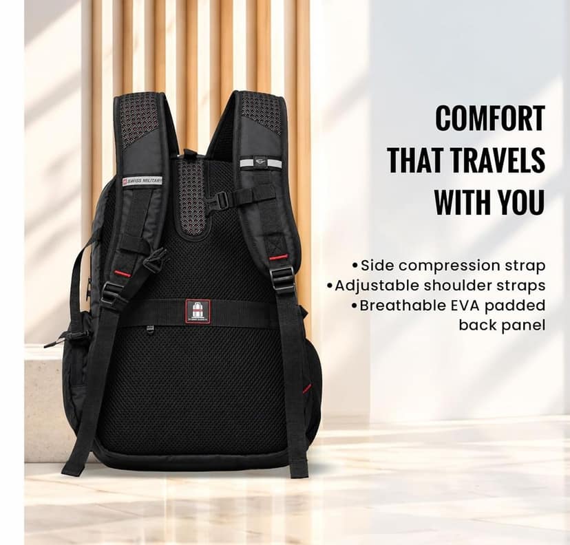 39L Travel Backpack for 15.6-Inch Laptops | USB & Type-C Charging Ports| Anti-Theft & Quick Side Pocket| Water Bottle Holder & Adjustable Straps| Unisex Bag for Office and College Black view 3