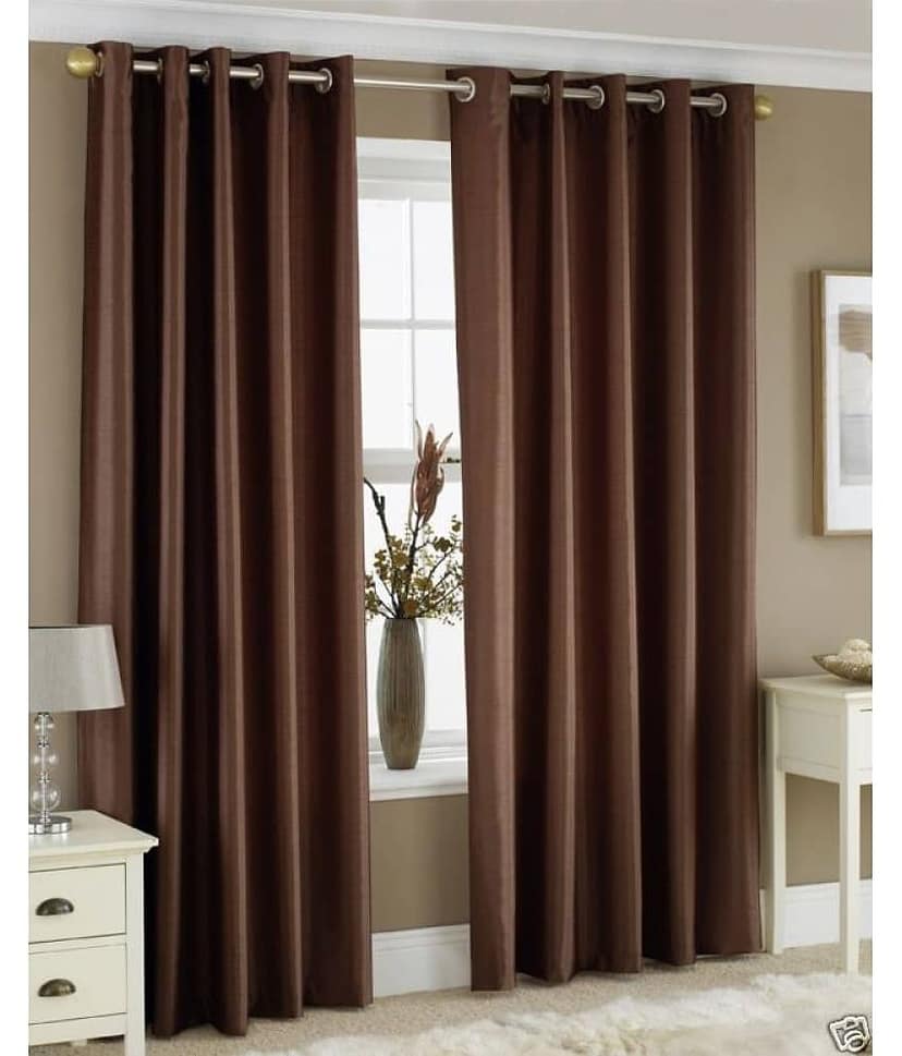 Homefab India Plain Semi-Transparent Eyelet Door Curtain 6ft (Pack of 2) - Maroon