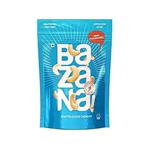 Bazana Roasted Salted Cashews 180g | Protein-Rich, Fiber-Enriched, Healthy Fats | Immunity Booster | Vegetarian & Keto-Friendly | Satisfying Crunch (Pack of 1) view 4