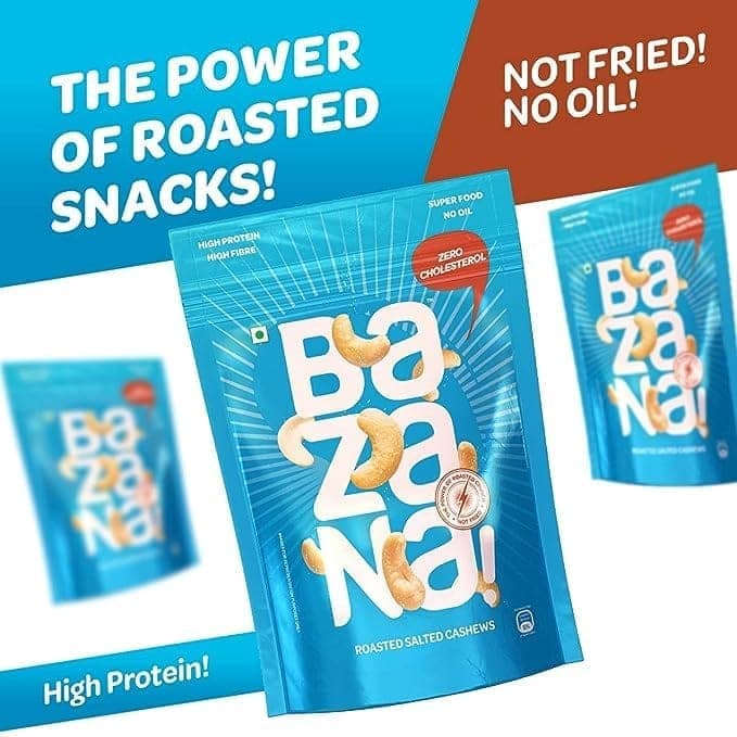 Bazana Roasted Salted Cashews 180g | Protein-Rich, Fiber-Enriched, Healthy Fats | Immunity Booster | Vegetarian & Keto-Friendly | Satisfying Crunch (Pack of 1) view 5