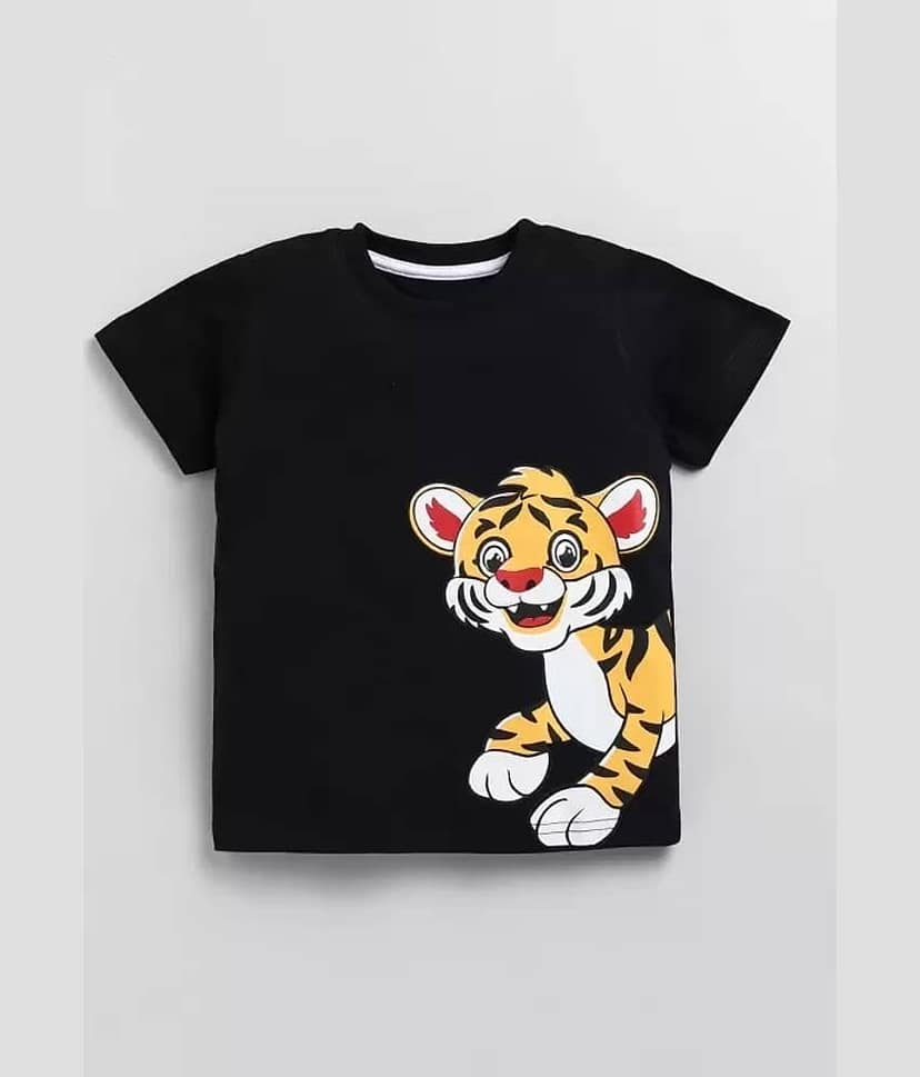 CUTEVIBE Pack of 1 Boys Cotton Blend T-Shirt & Shorts Set ( Black ) view 2