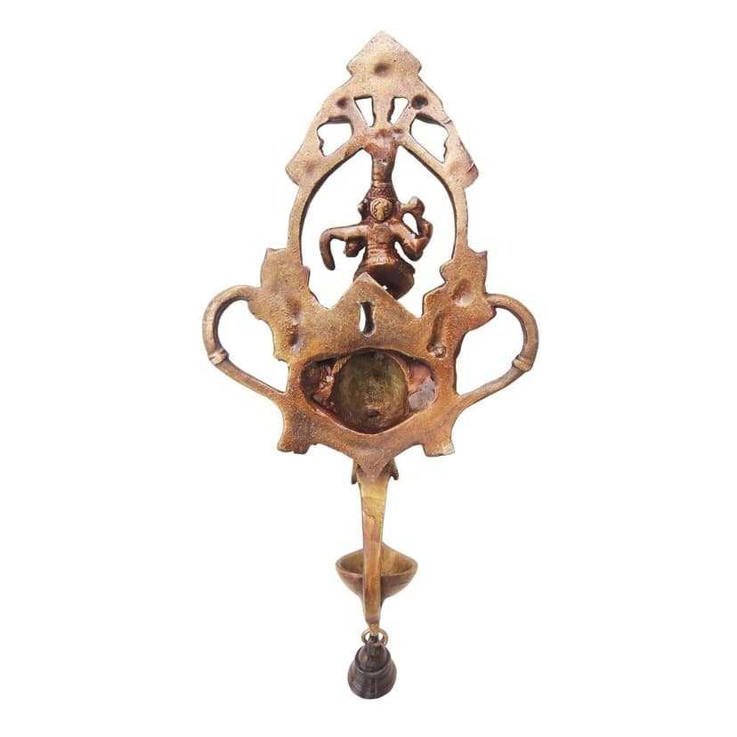 Brass Showpiece Wall Hanging Ganesh With Deepak God Idol Statue (BSMAS1321 C) view 3