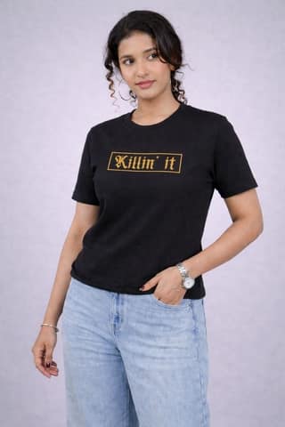 Black "Killin It" Tees for Women