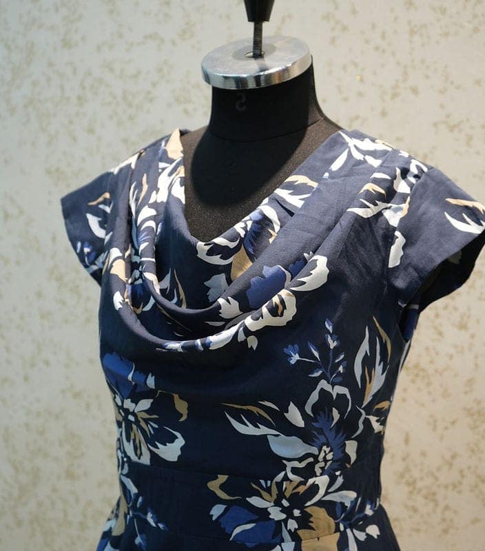 Cowl Neck Rolled Pleats Dress view 2