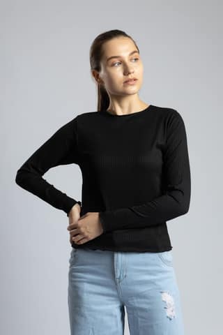 PYR8 Women Babylock Round Neck Full Sleeve Top