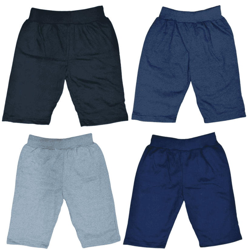 Boys Plain Threefourth Shorts 4pk view 2
