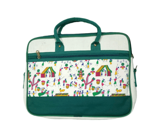Eco-Friendly Jute Laptop Bag - Stylish Green Design for Men & Women, Biodegradable & Recyclable